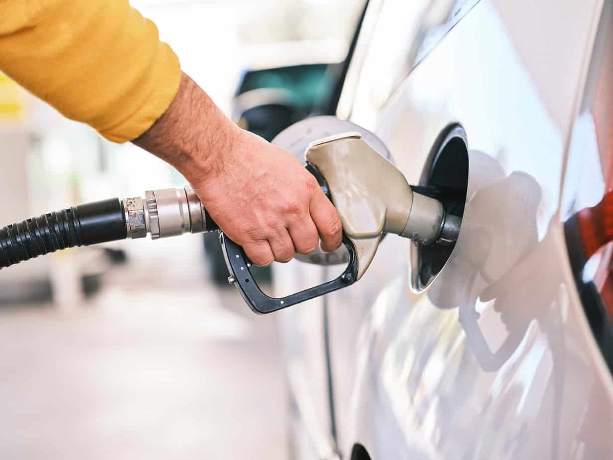 fueling up a car