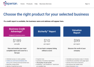 Experian business credit score explained product page