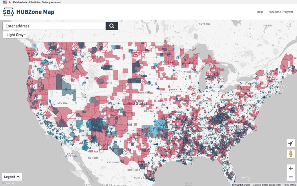 Hubzone map